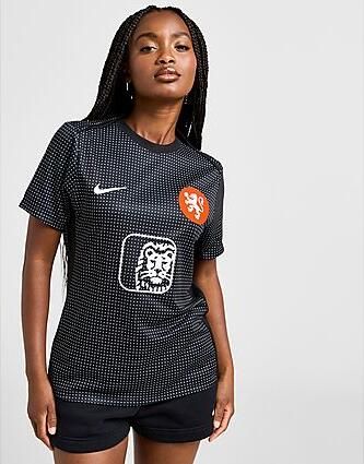 Nike Dri-FIT warming-uptop met korte mouwen voor dames Nederland Academy Pro Black- Dames Black