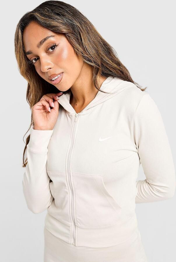 Nike Essential Full Zip Hoodie Beige- Dames Beige