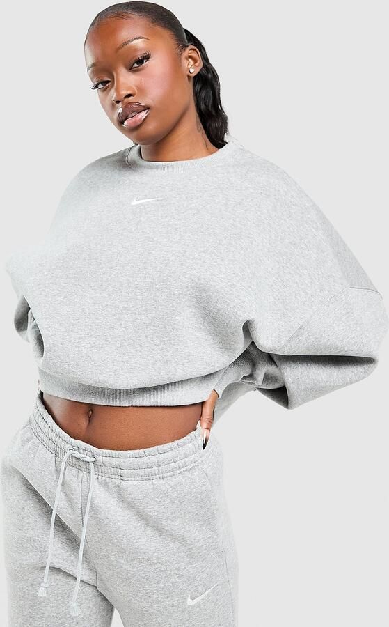 Nike Sportswear Phoenix Fleece Oversized Hoodie Sweatshirts Dames dk grey heather sail maat: XS beschikbare maaten:XS S M L