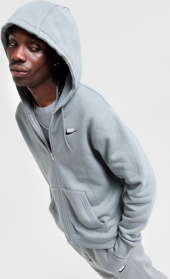 Nike Fleecehoodie met halflange rits voor heren Sportswear Club Grijs- Heren Grijs