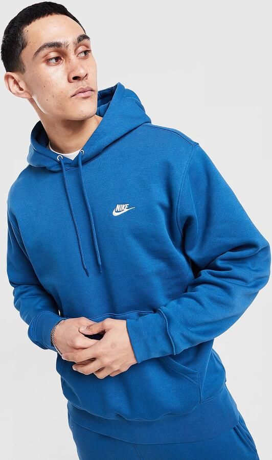 Nike Fleecehoodie voor heren Club Blauw- Heren Blauw