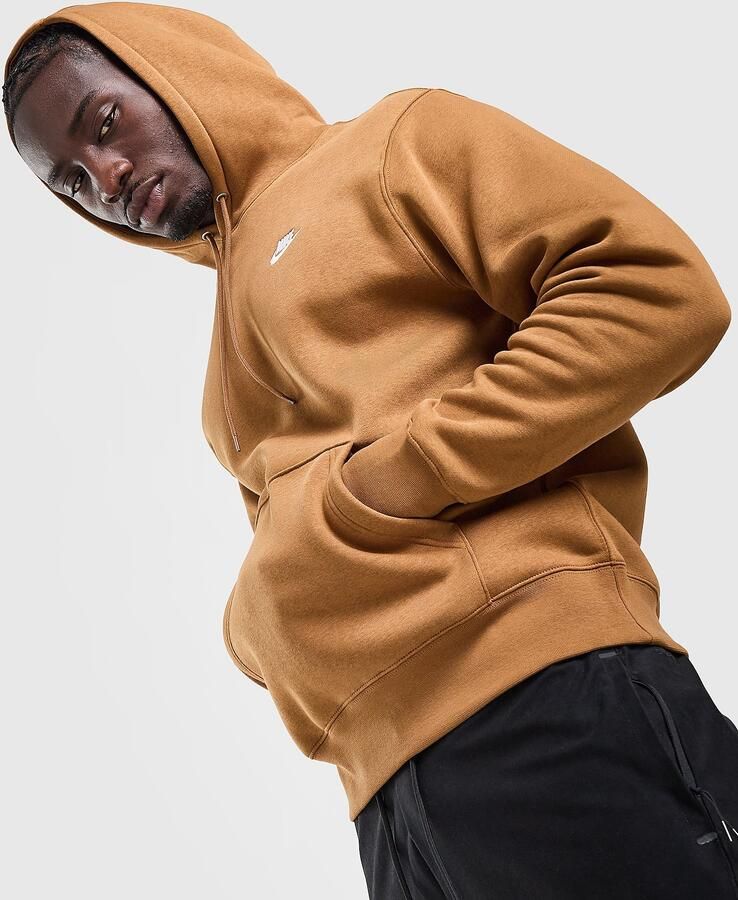 Nike Fleecehoodie voor heren Club Bruin- Heren Bruin