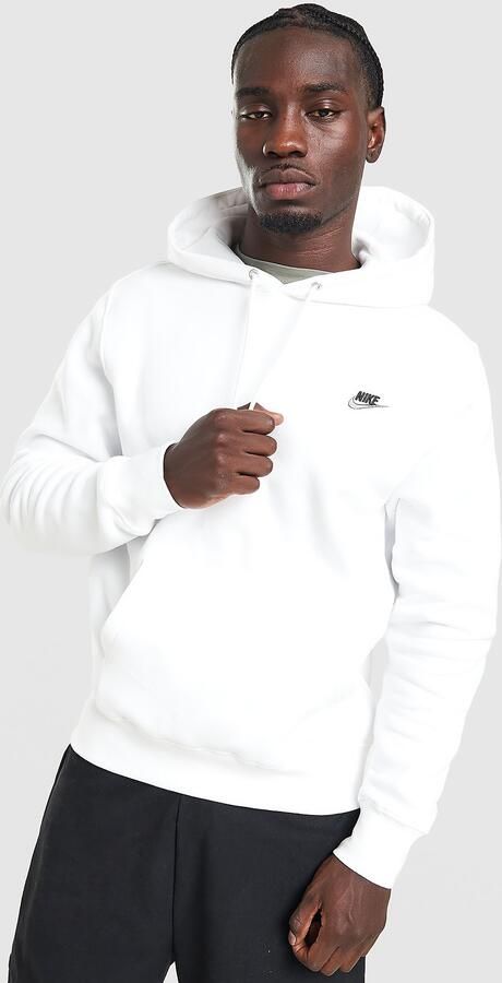 Nike Fleecehoodie voor heren Club Wit- Heren Wit