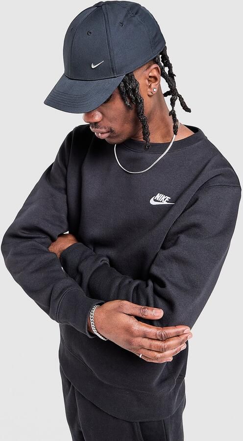 Nike Fleecetrui met ronde hals voor heren Club Zwart- Heren Zwart