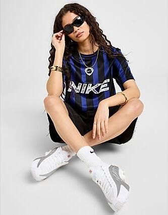 Nike Football Stripe Oversized Shirt Blue- Dames Blue