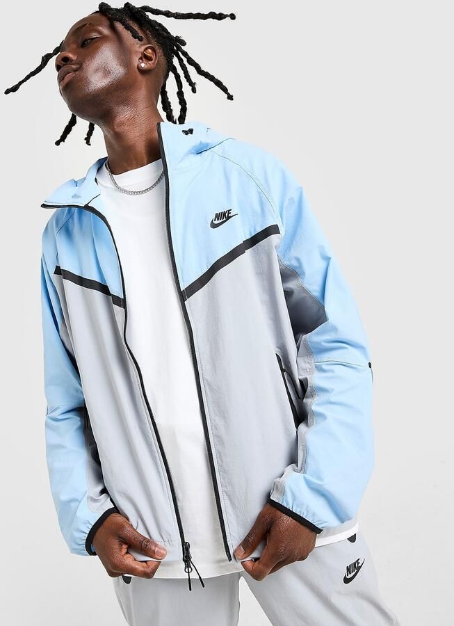 Nike Geweven Windrunner herenjack met rits over de hele lengte Tech Grijs- Heren Grijs