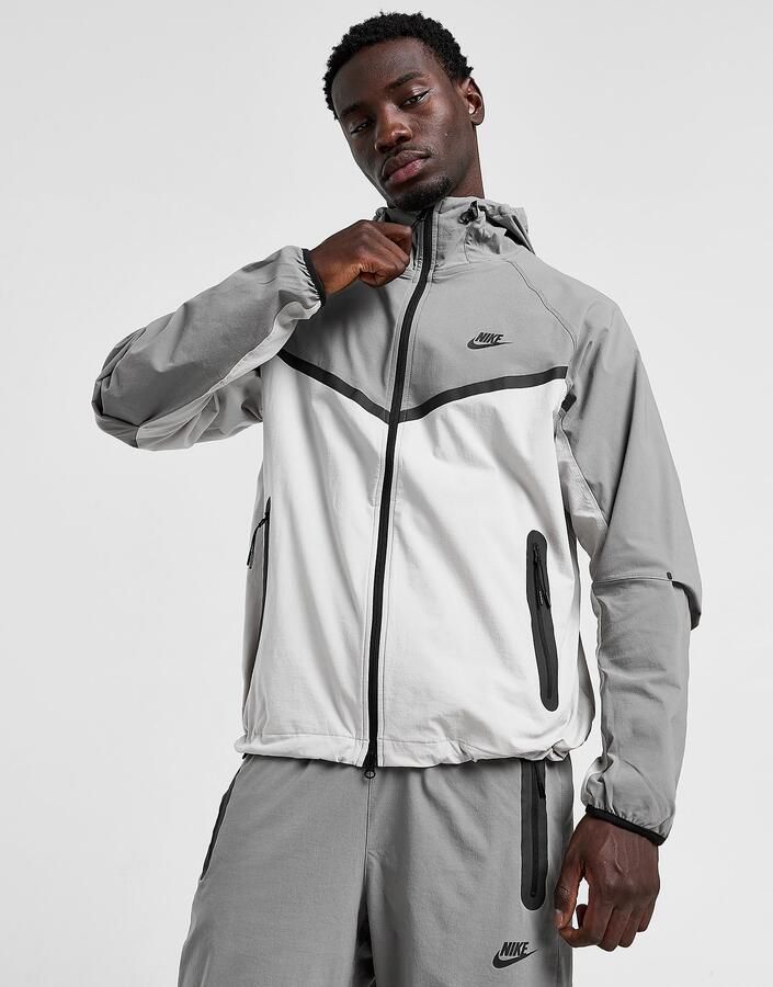 Nike Geweven Windrunner herenjack met rits over de hele lengte Tech Grijs- Heren Grijs