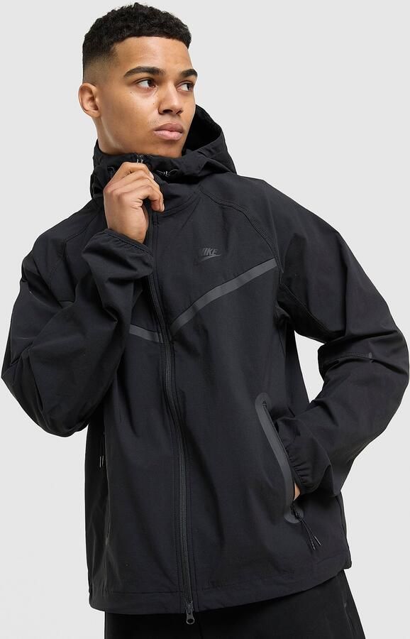 Nike Geweven Windrunner herenjack met rits over de hele lengte Tech Zwart- Heren Zwart