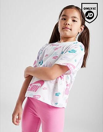 Nike ' All Over Print T-Shirt Shorts Set Children White