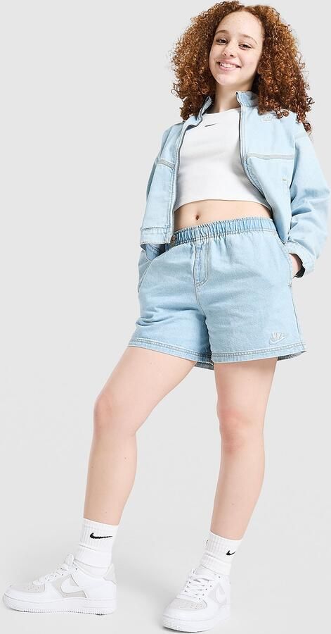 Nike ' Denim Shorts Junior Blauw