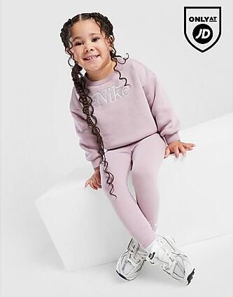 Nike ' Embroidered Shine Crew Tracksuit Infant Pink Kind Pink