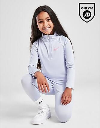 Nike Girl's Pacer 1 4 Zip Top Leggings Set Children Blue Kind Blue