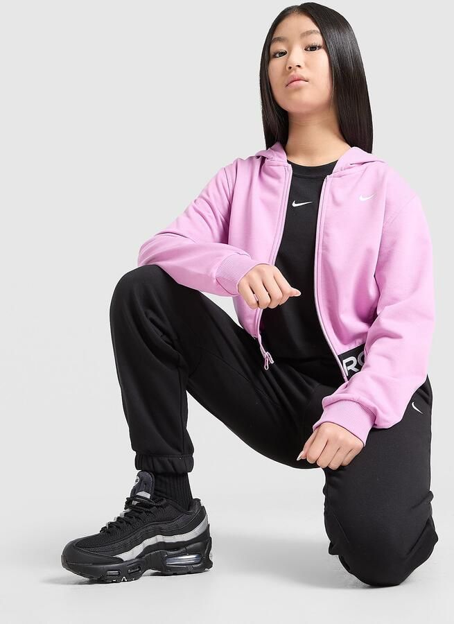 Nike ' Pro Crop Full Zip Hoodie Junior Roze