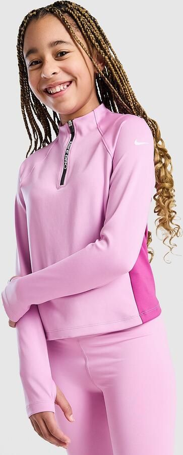 Nike ' Pro Dri-FIT 1 2 Zip Top Junior Roze