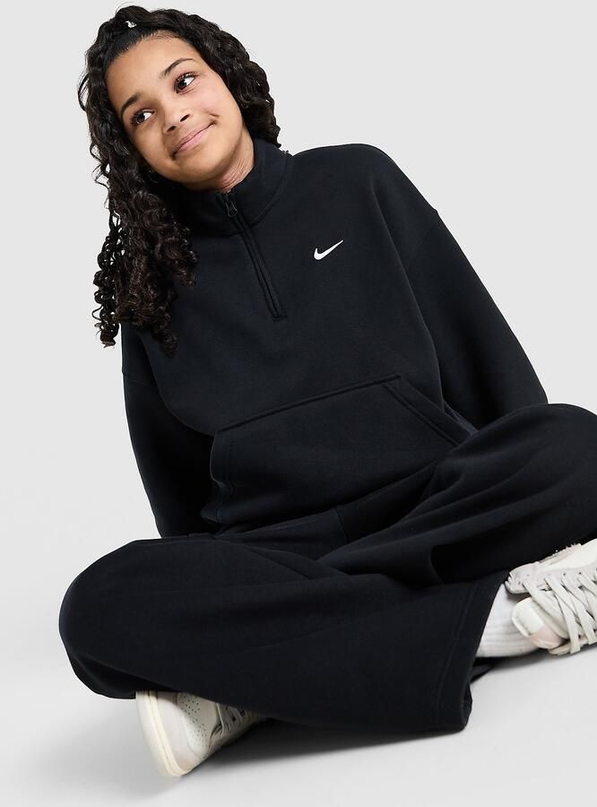 Nike ' Studio Fleece 1 4 Zip Sweatshirt Junior Zwart Kind Zwart