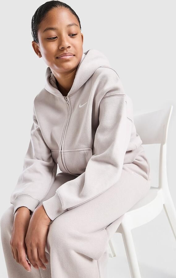 Nike ' Studio Fleece Full Zip Hoodie Junior Beige Kind Beige