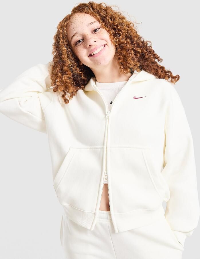 Nike ' Studio Fleece Full Zip Hoodie Junior Crème Kind Crème