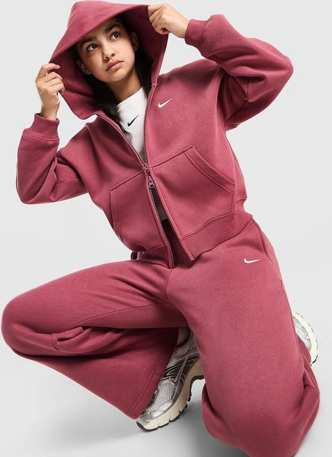 Nike ' Studio Fleece Full Zip Hoodie Junior Rood Kind Rood