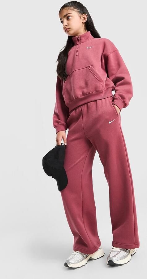 Nike ' Studio Fleece Wide Leg Joggers Junior Roze Kind Roze