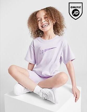 Nike ' Swoosh T-Shirt Shorts Set Children Purple