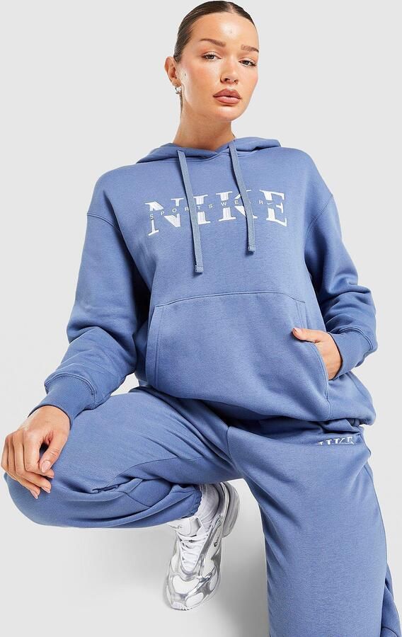 Nike Graphic Oversized Hoodie Blauw- Dames Blauw