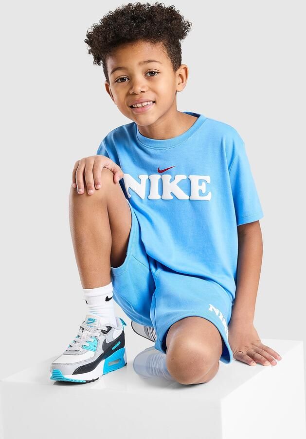 Nike Graphic T-Shirt Shorts Set Children Blauw