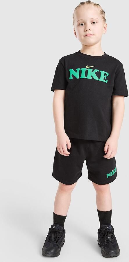 Nike Graphic T-Shirt Shorts Set Children Zwart