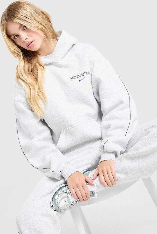 Nike Gym Life Swoosh Fleece Oversized Hoodie Grijs- Dames Grijs