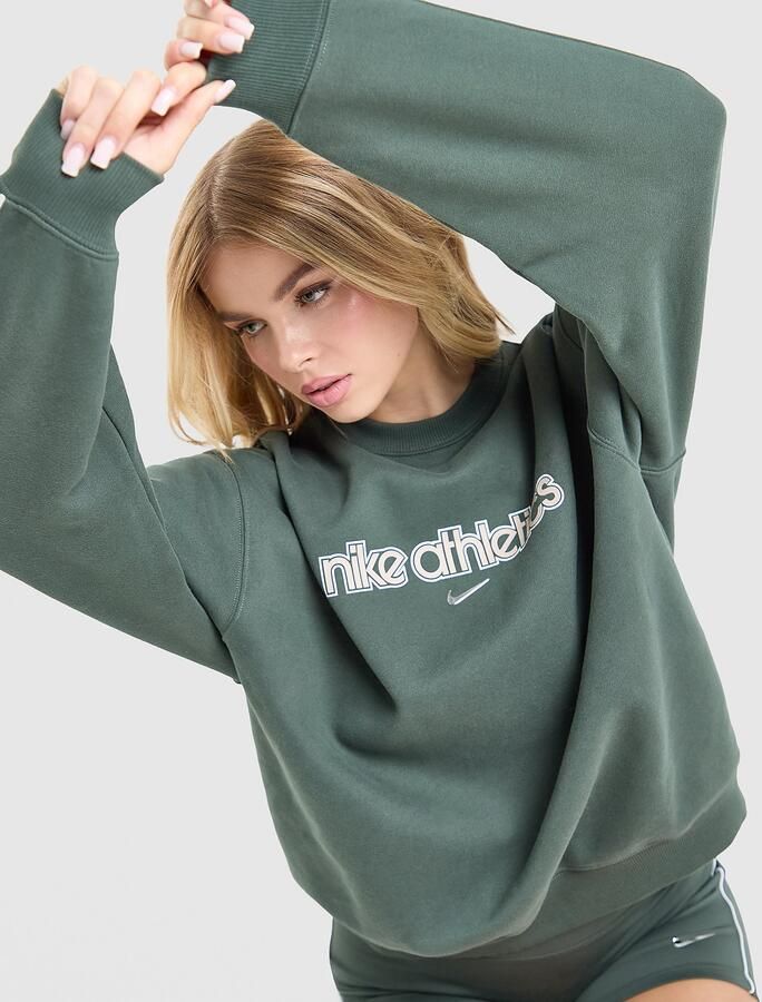 Nike Gym Life Swoosh Oversized Crew Sweatshirt Groen- Dames Groen