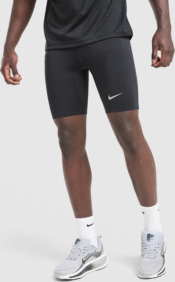 Nike Halflange hardlooptights met Dri-FIT en binnenbroek voor heren Fast Zwart- Heren Zwart