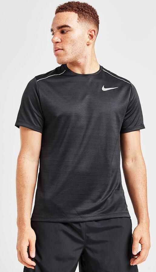 Nike Hardlooptop met korte mouwen voor heren Miler Zwart- Heren Zwart