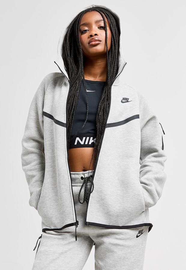 Nike Hoodie met rits voor dames Sportswear Tech Fleece Windrunner Grijs- Dames Grijs - Foto 5