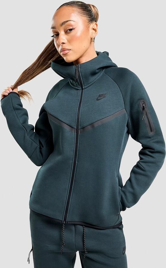 Nike Hoodie met rits voor dames Sportswear Tech Fleece Windrunner Groen- Dames Groen