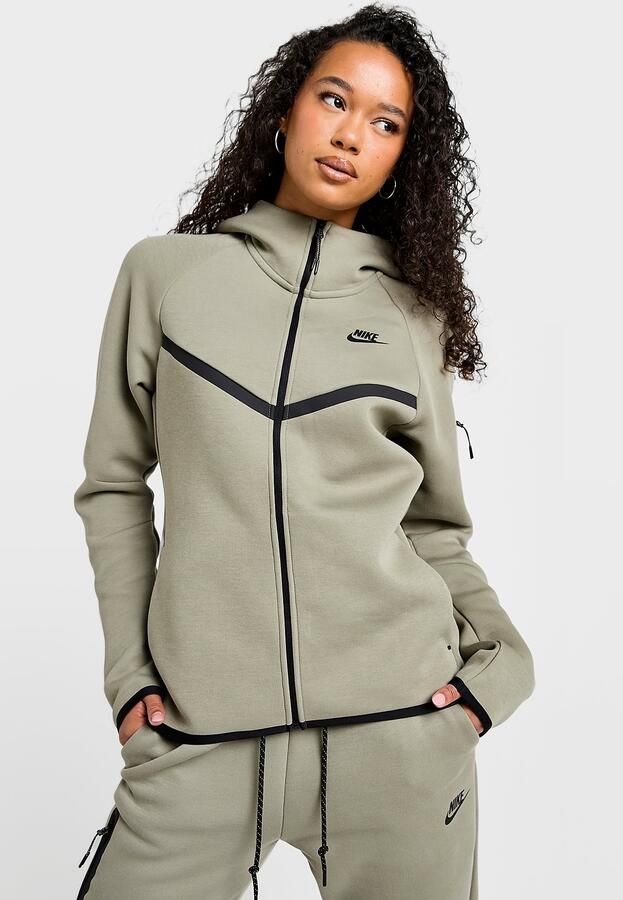 Nike Hoodie met rits voor dames Sportswear Tech Fleece Windrunner Groen- Dames Groen