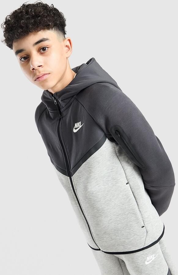 Nike Hoodie met rits voor kids Sportswear Tech Fleece Grijs