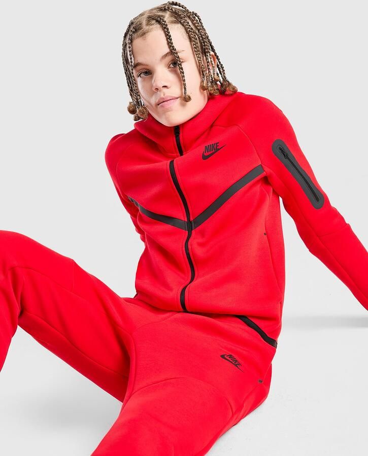 Nike Hoodie met rits voor kids Sportswear Tech Fleece Rood