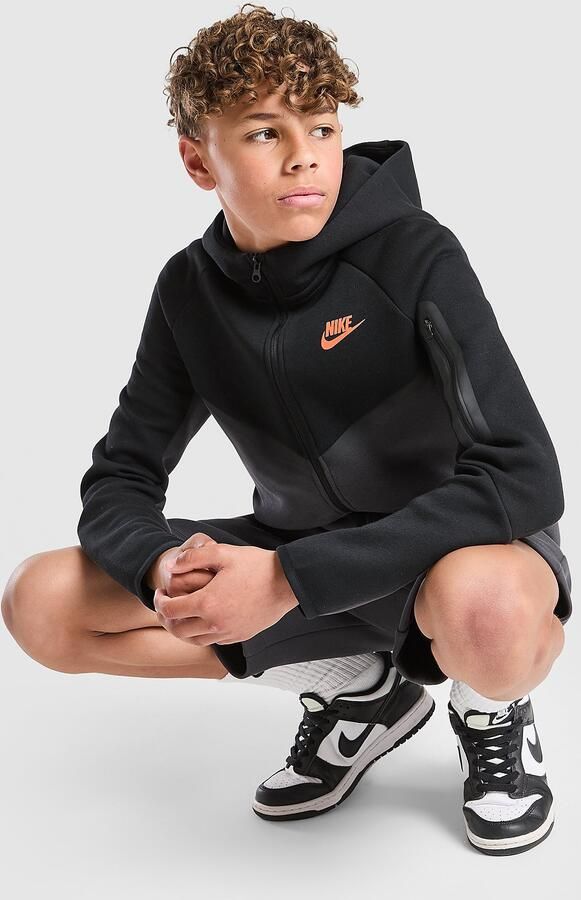 Nike Hoodie met rits voor kids Sportswear Tech Fleece Zwart