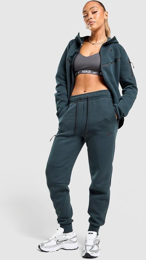Nike Joggingbroek met halfhoge taille voor dames Sportswear Tech Fleece Groen- Dames Groen