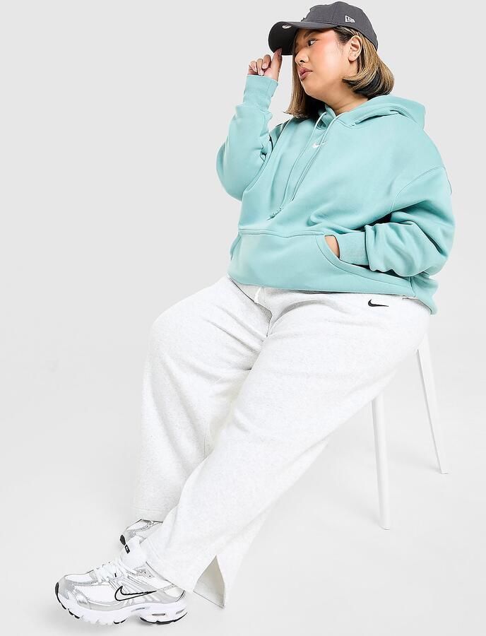 Nike Joggingbroek met hoge taille en wijde pijpen voor dames (Plus Size) Sportswear Phoenix Fleece Grijs- Dames Grijs