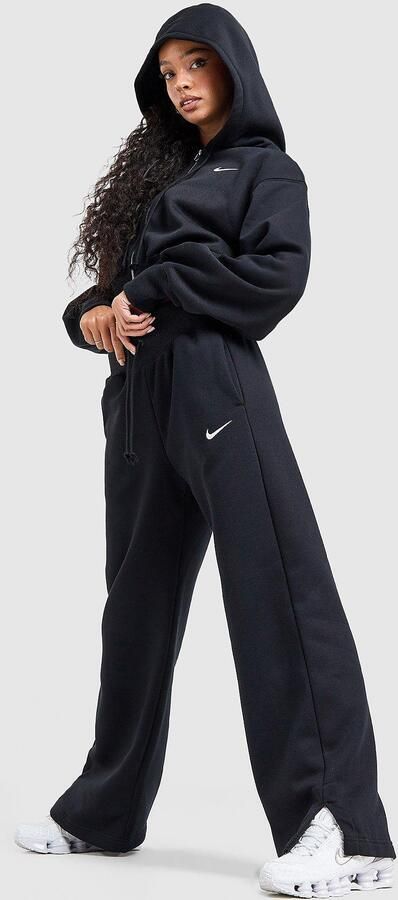 Nike Joggingbroek met hoge taille en wijde pijpen voor dames Sportswear Phoenix Fleece Zwart- Dames Zwart