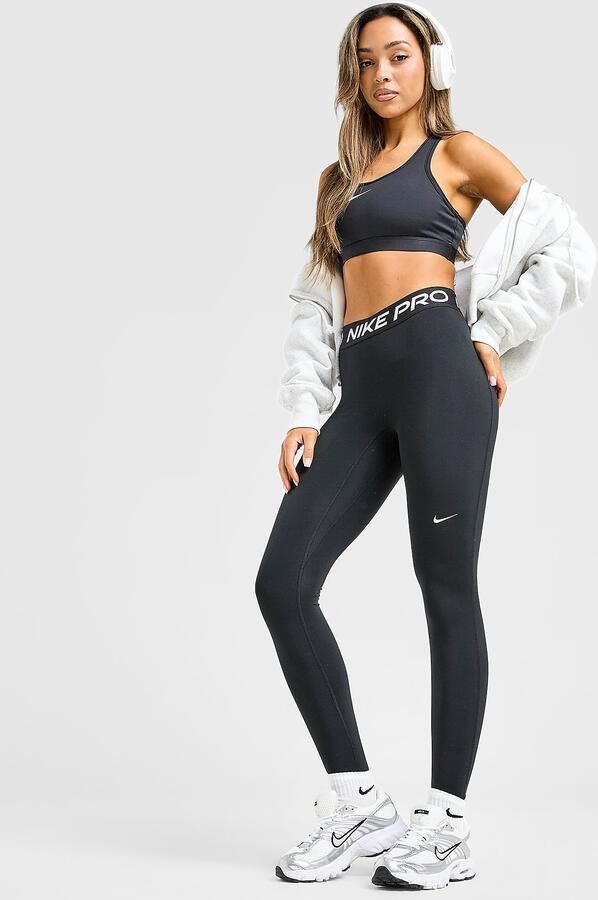 Nike Lange legging met halfhoge taille voor dames Pro Zwart- Dames Zwart