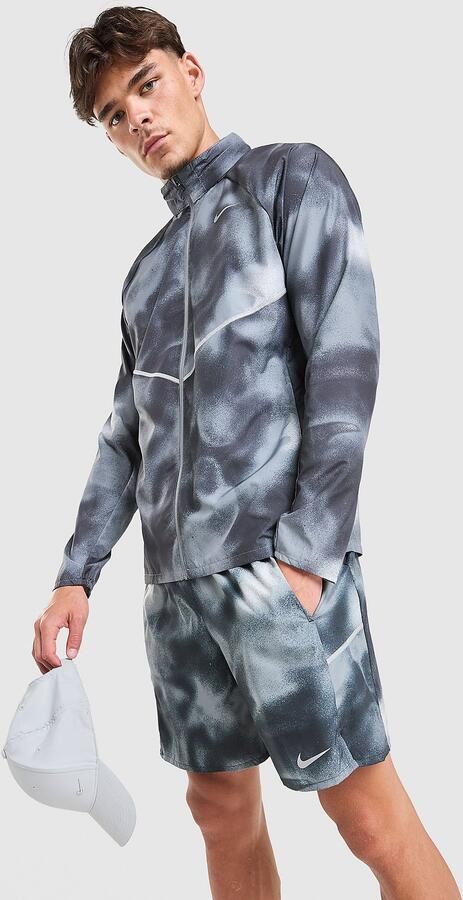 Nike Miler All Over Print Jacket Grijs- Heren Grijs