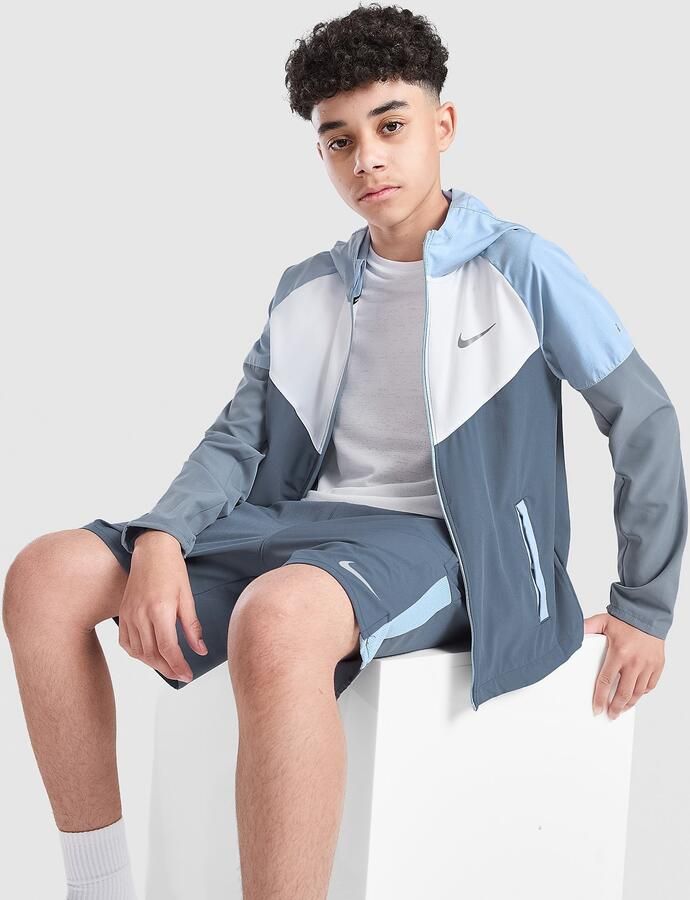 Nike Miler Colourblock Jacket Junior Blauw