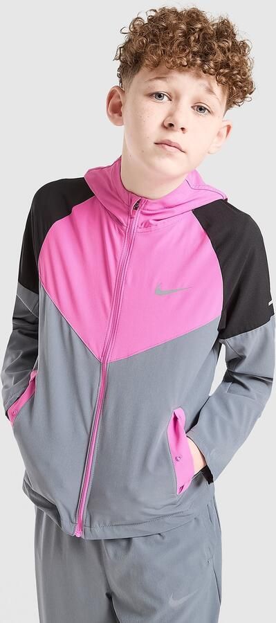 Nike Miler Colourblock Jacket Junior Roze