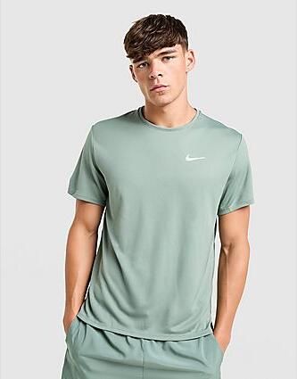 Nike Miler All Over Print T-Shirt Green- Heren Green
