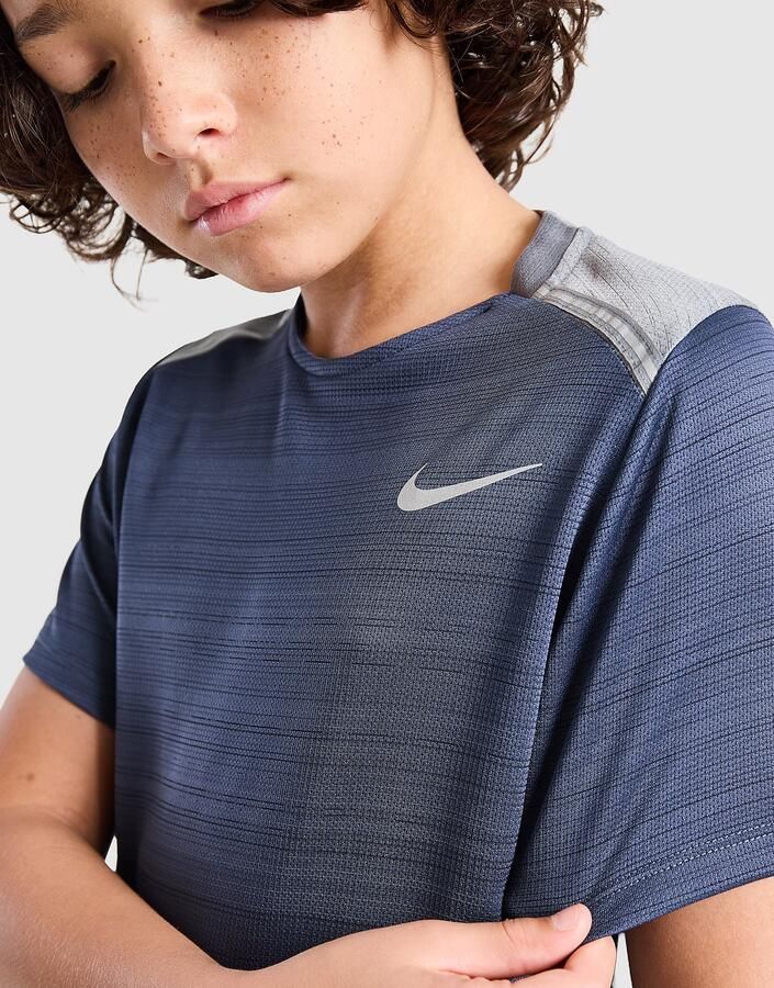 Nike Miler T-Shirt Junior Blauw Kind Blauw