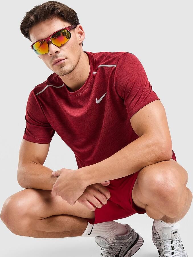 Nike Dri-FIT hardlooptop met korte mouwen voor heren Miler Rood- Heren Rood