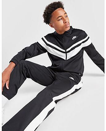 Nike Mixed Full Zip Tracksuit Junior Black Kind Black
