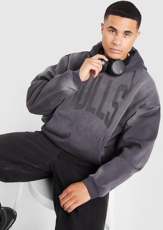 Nike NBA Chicago Bulls Washed Hoodie Grijs- Heren Grijs