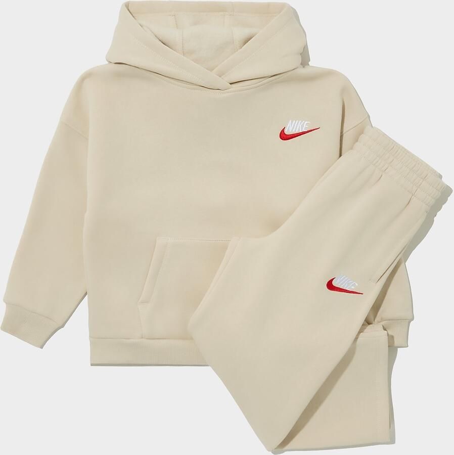 Nike Open Hem Hooded Tracksuit Children Beige Kind Beige